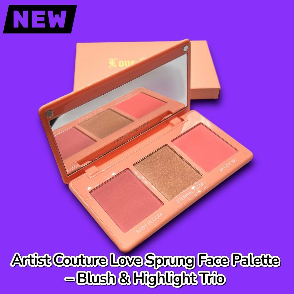New NIB Artist Couture Love Sprung Face Palette – Blush & Highlight Trio